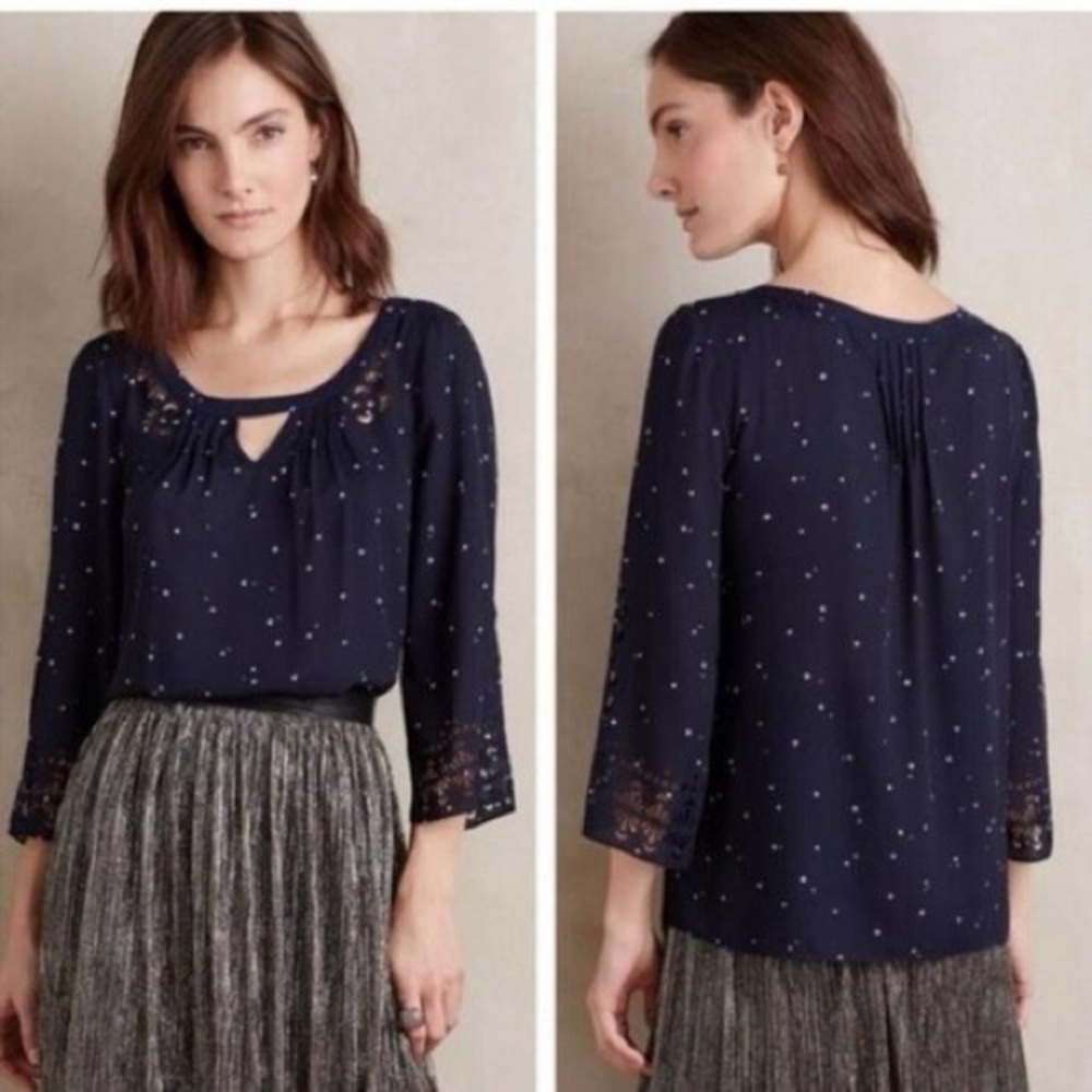 Maeve Teni laser cut blouse